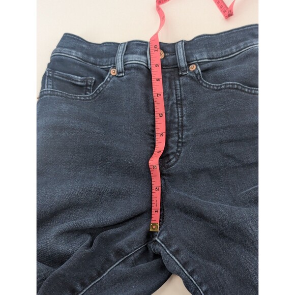 Express Dark Wash Skinny High Rise Faded Stretch Jeans Size 24/26.5 0R - Picture 7 of 8